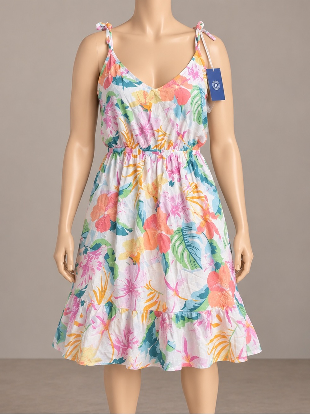Hurley Multicolor Tropical Floral Tiered Sundress XL NWT